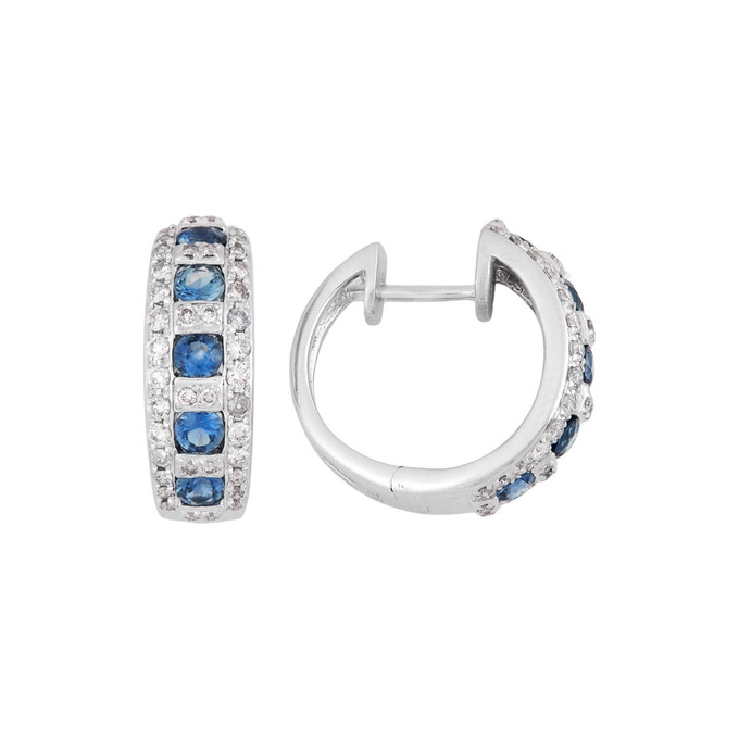 Серьги из золота 585 пробы с сапфирами и бриллиантами, Л 2809 4194 за 84000