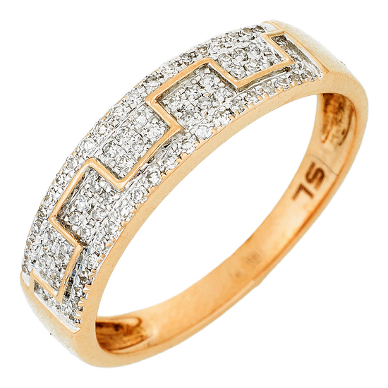 Кольцо из красного золота 585 пробы c 74 бриллиантами, Л57029895 за 19530