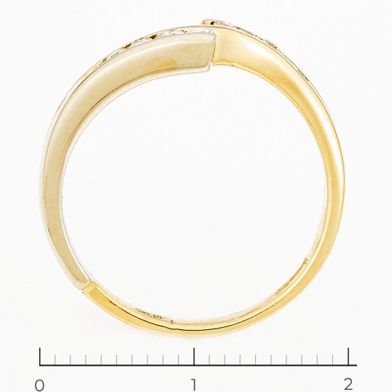 Кольцо из комбинированного золота 585 пробы c 8 бриллиантами, Л29116551 за 14250
