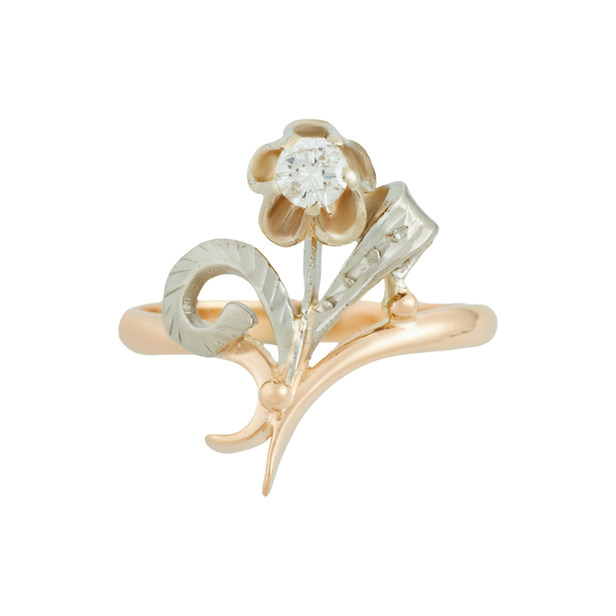 Кольцо из золота 585 пробы c бриллиантом, Л 2811 6663 за 44240