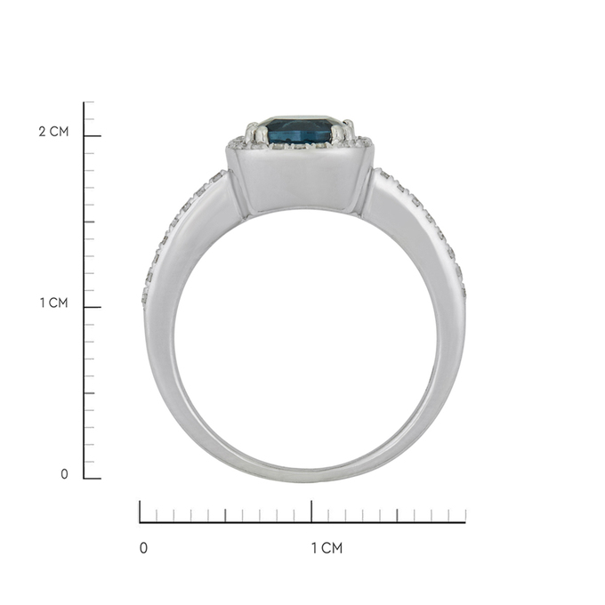 Кольцо из золота 585 пробы c топазом Лондон и бриллиантами, Л 3209 1258 за 49600