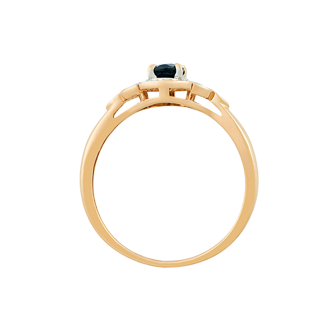 Кольцо из золота 585 пробы c сапфиром и бриллиантами