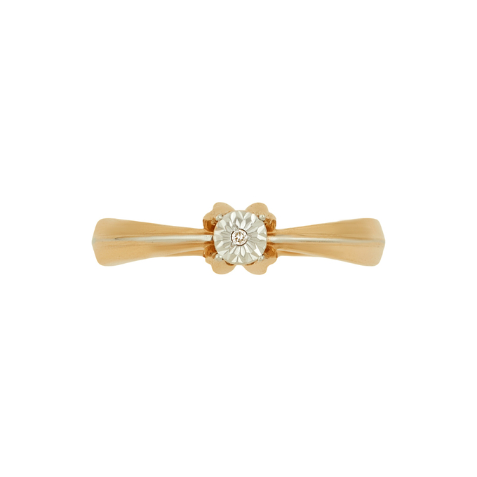 Кольцо из золота 585 пробы c бриллиантом, Л 0515 3647 за 17600