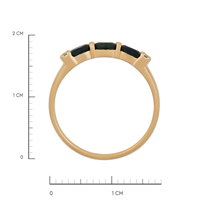 Кольцо из золота 585 пробы c сапфирами и бриллиантами, Л 5703 8016 за 23730