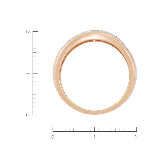 Кольцо из красного золота 585 пробы c 10 бриллиантами, Л28093972 за 36400