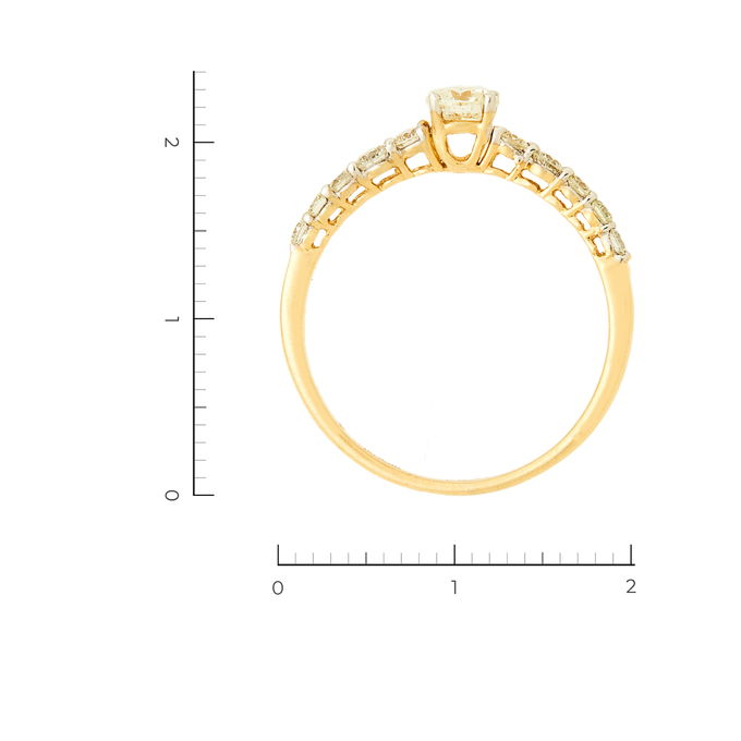 Кольцо из желтого золота 585 пробы c 11 бриллиантами, Л 2809 2063 за 55000