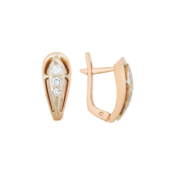 Серьги из золота 585 пробы c бриллиантами