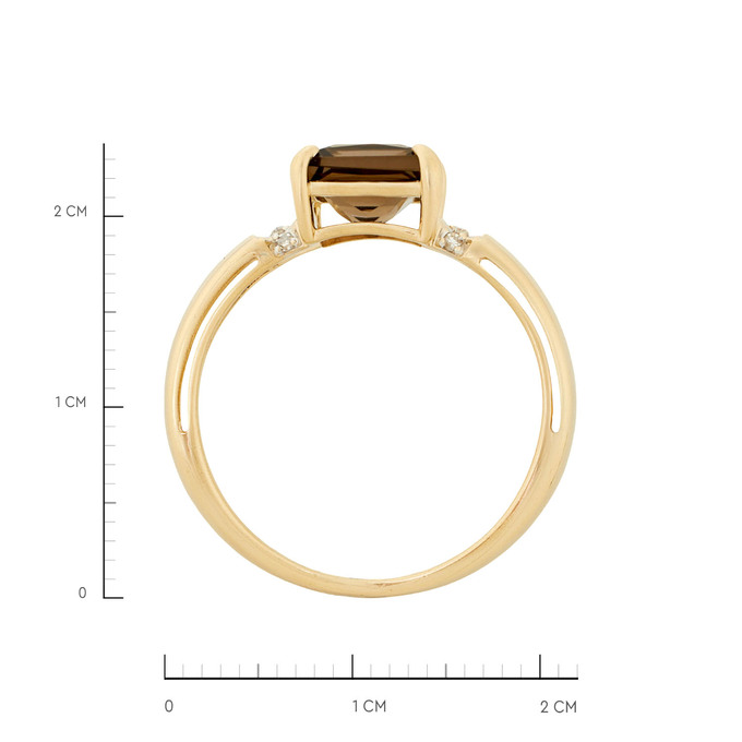 Кольцо из золота 585 пробы c раухтопазом и бриллиантами, Л 2508 4343 за 35600