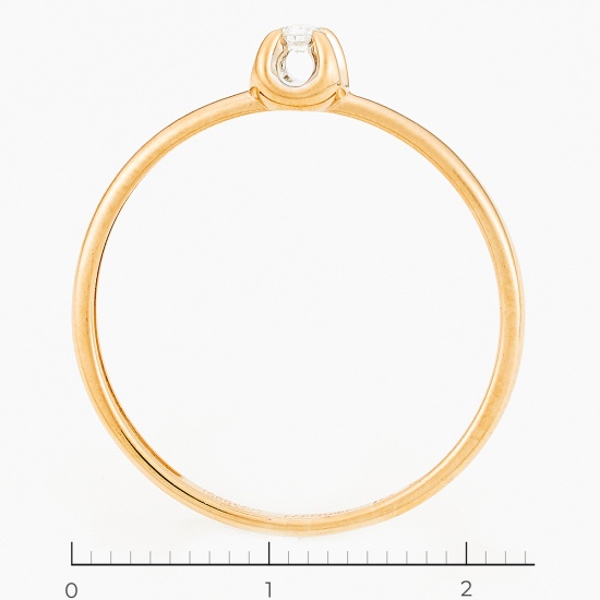 Кольцо из комбинированного золота 585 пробы c 1 бриллиантом, Л19106357 за 10140