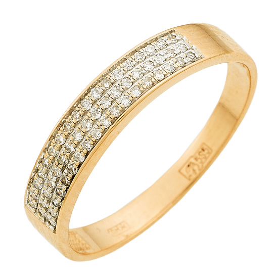 Кольцо из красного золота 585 пробы c 54 бриллиантами, Л09104784 за 14100