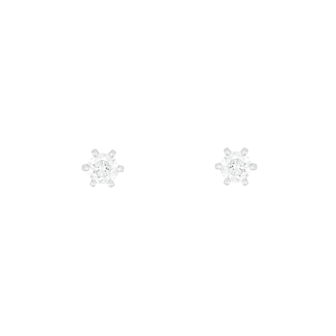 Серьги из золота 585 пробы c 2 бриллиантами