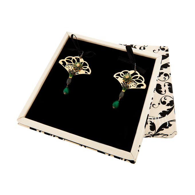 Серьги серебро, 925, 1 к.,35,38 гр. (чистый вес 34,32 гр.) Misis ,  коробка; 2 Нефрит Зеленый, Эмаль, 224 Фианит Черный