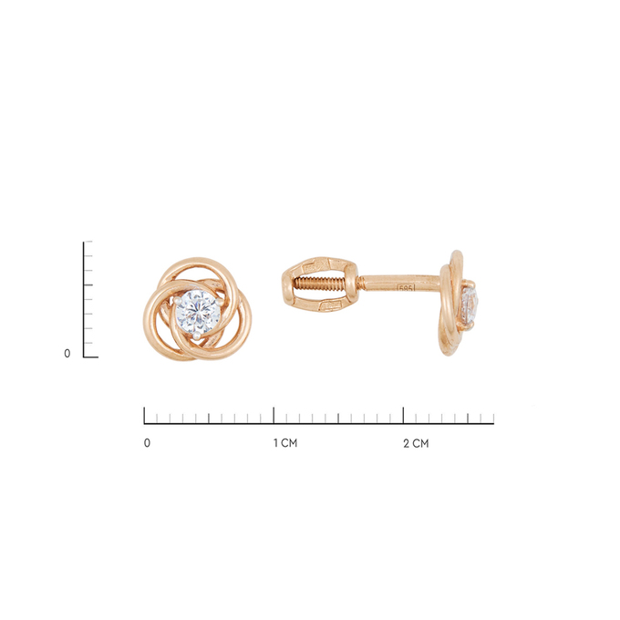 Серьги из золота 585 пробы c фианитами, Л 3309 4262 за 10560