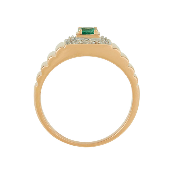 Кольцо из золота 585 пробы c изумрудом и бриллиантами, Л 6602 8077 за 71200