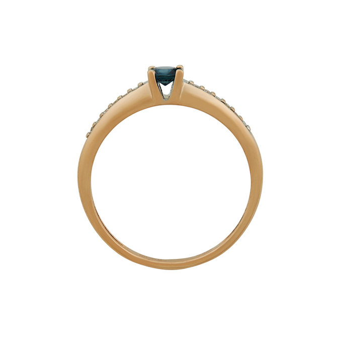 Кольцо из золота 585 пробы c сапфиром и бриллиантами, Л 7102 1936 за 23120