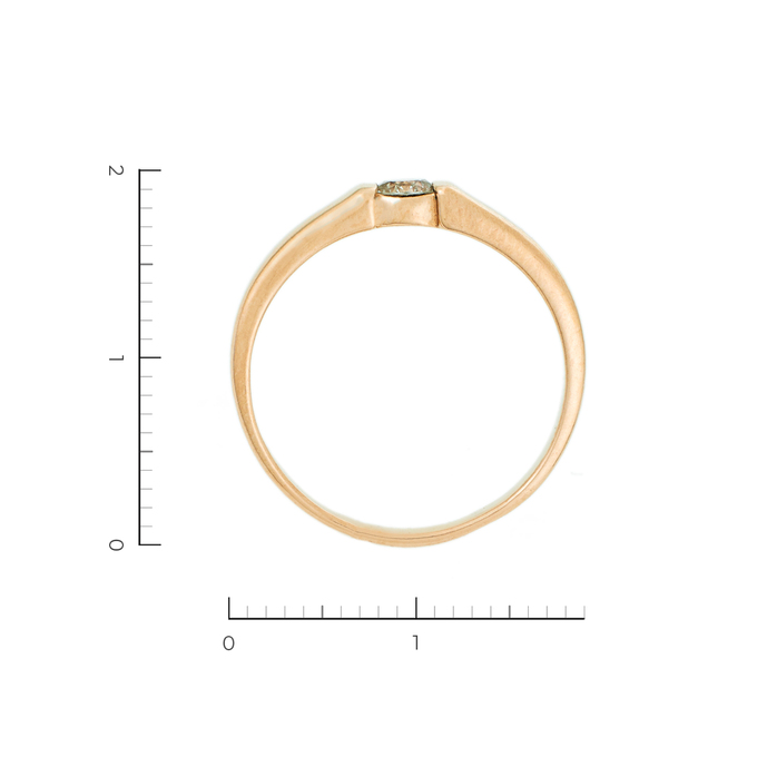 Кольцо из красного золота 585 пробы c 1 бриллиантом