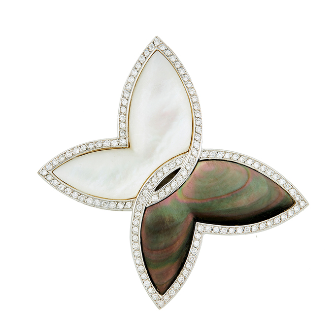 Подвеска из золота 750 пробы c бриллиантами и перламутром, Л 3606 5893 за 207000