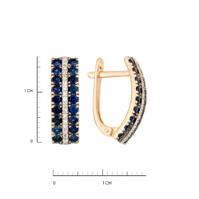 Серьги из золота 585 пробы с сапфирами и бриллиантами, Л 6202 0691 за 43600