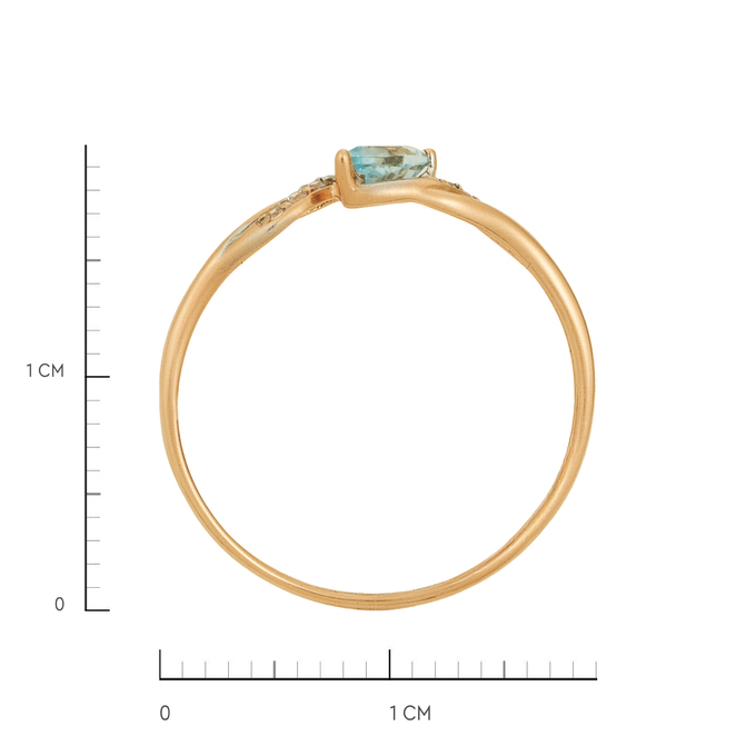 Кольцо из золота 585 пробы c топазом и фианитами, Л 1912 0294 за 11920
