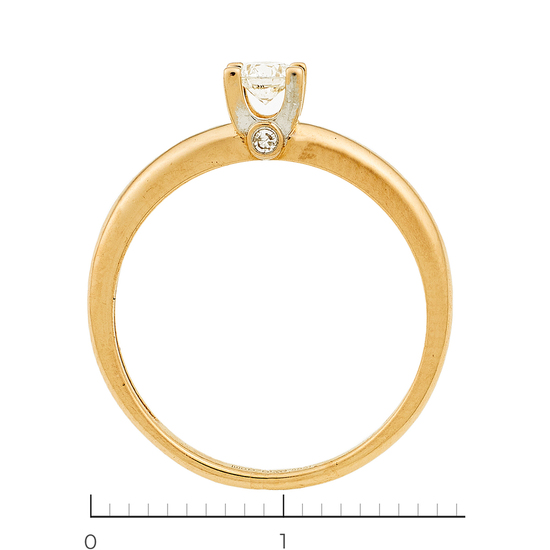 Кольцо из красного золота 585 пробы c 3 бриллиантами, Л28089076 за 11475
