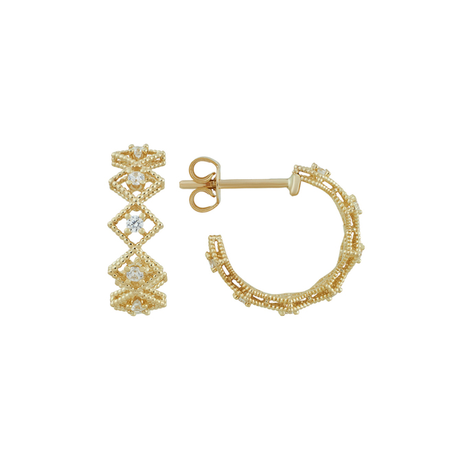 Серьги из золота 585 пробы c фианитами, Ц О007 1520 за 20800