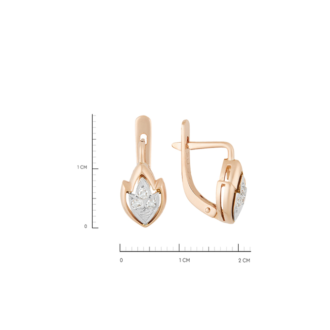 Серьги из золота 583 пробы c бриллиантами, Л 2810 9519 за 38320