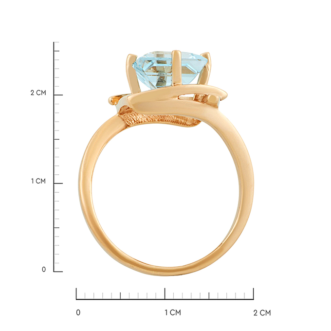 Кольцо из золота 585 пробы c топазом
