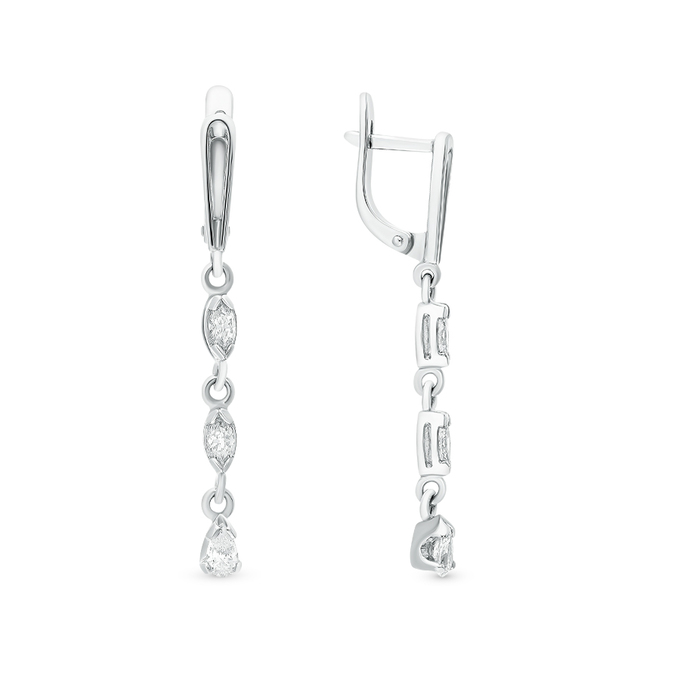 Серьги из золота 585 пробы c фианитами
