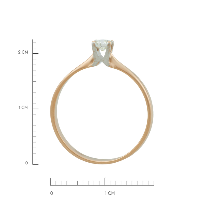 Кольцо из золота 585 пробы c бриллиантом, Л 3911 5593 за 34650