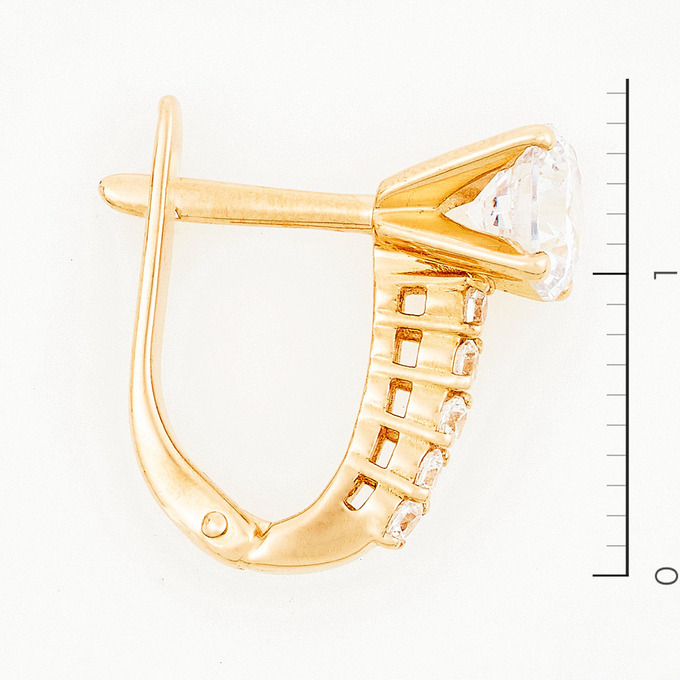 Серьги из красного золота 585 пробы c фианитами, Л 2009 7879 за 15780