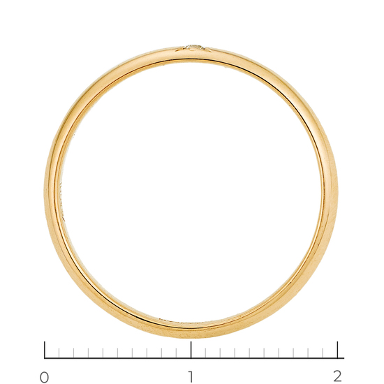 Кольцо обручальное из красного золота 585 пробы c 1 бриллиантом, Л47090890 за 8750