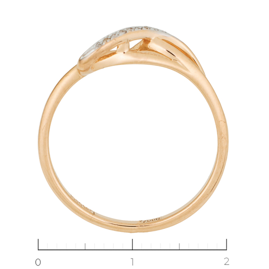Кольцо из красного золота 585 пробы c 10 бриллиантами, Л61024400 за 11130