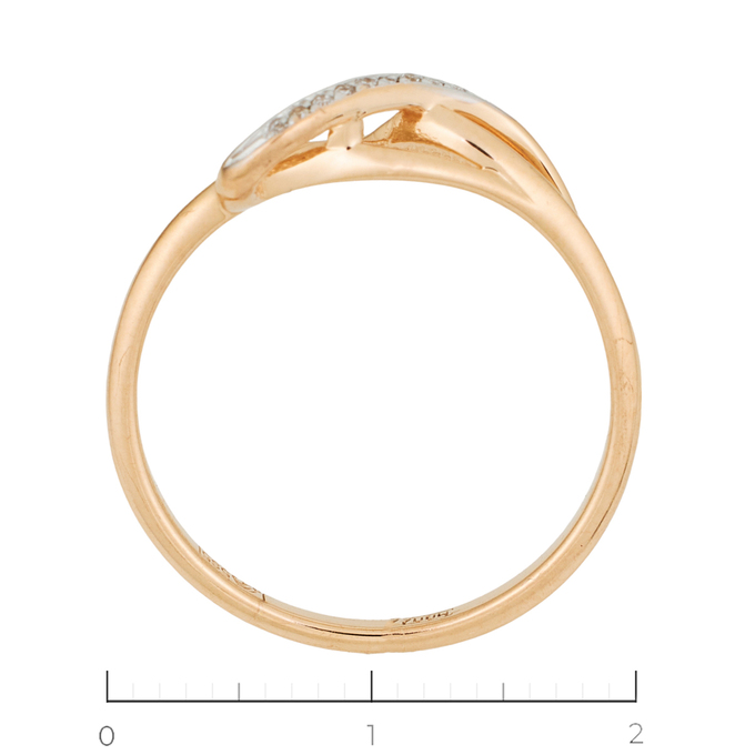 Кольцо из красного золота 585 пробы c 10 бриллиантами, Л 6102 4400 за 9540