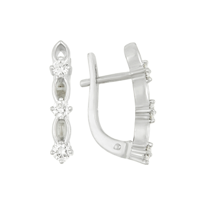 Серьги из золота 585 пробы c бриллиантами