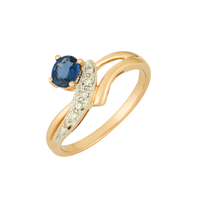 Кольцо из золота 585 пробы c сапфиром и бриллиантами, Л 0408 8062 за 31200