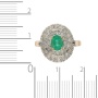 Кольцо из комбинированного золота 585 пробы c 30 бриллиантами и 1 изумрудом 095627 фото 3