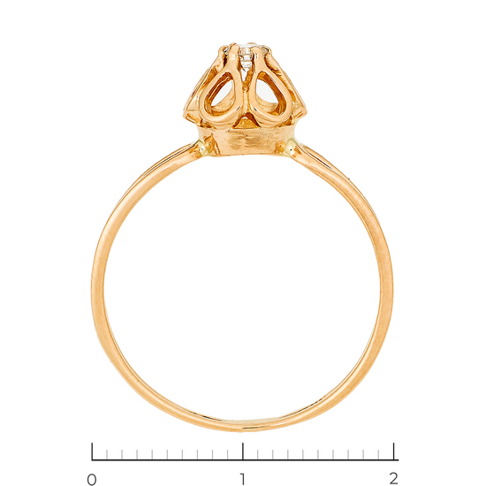 Кольцо из красного золота 585 пробы c 1 бриллиантом, Л22116668 за 15750