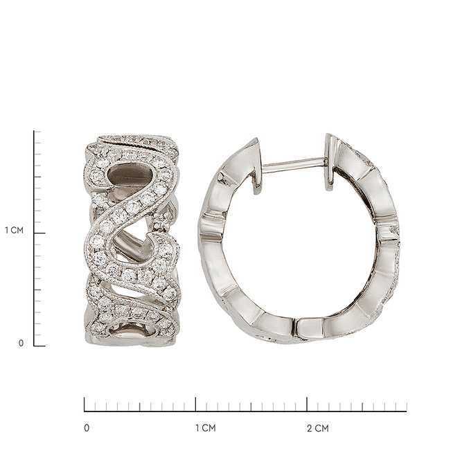 Серьги из золота 750 пробы c бриллиантами, Л 1908 6648 за 136000