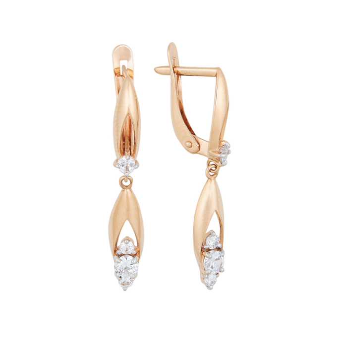 Серьги из золота 585 пробы c фианитами, К 0000 2459 за 26000