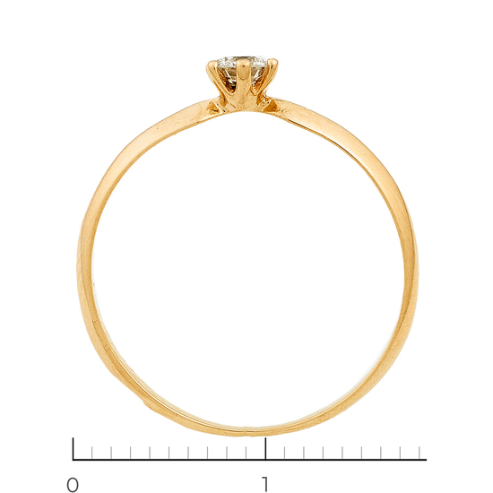 Кольцо из красного золота 585 пробы c 1 бриллиантом, Л20103290 за 8340