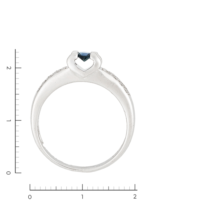 Кольцо из белого золота 585 пробы c 26 бриллиантами и 1 сапфиром, Л 6002 1994 за 54950