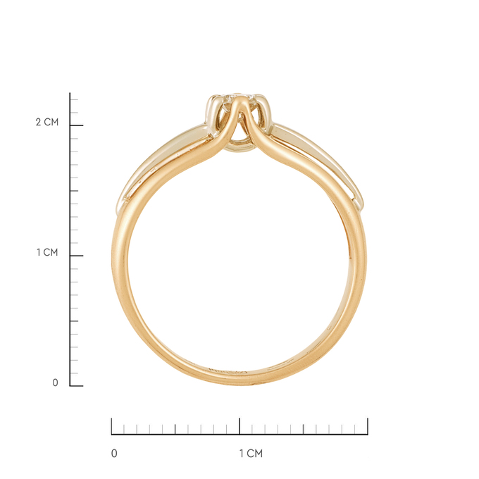 Кольцо из золота 585 пробы c бриллиантом, Л 2812 2590 за 44800