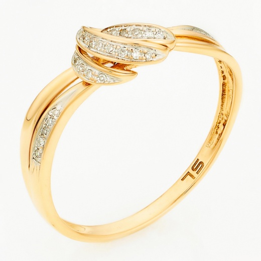 Кольцо из комбинированного золота 585 пробы c 27 бриллиантами Л35058747 фото 1