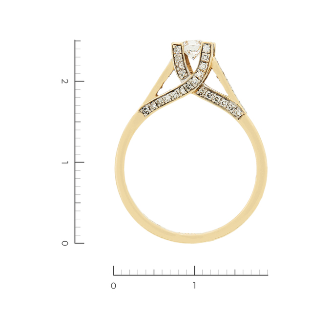 Кольцо из желтого золота 585 пробы c 55 бриллиантами, Л 1811 2949 за 62940