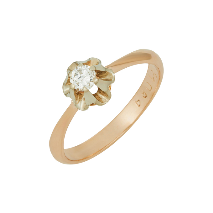 Кольцо из золота 583 пробы c бриллиантом