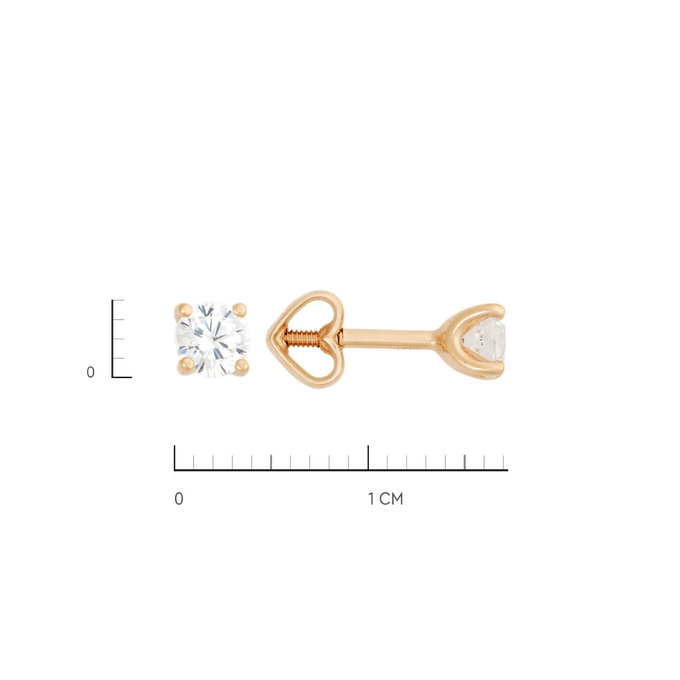 Серьги из золота 585 пробы с фианитами