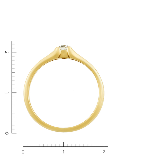 Кольцо из желтого золота 750 пробы c 1 бриллиантом, Л58041824 за 23450