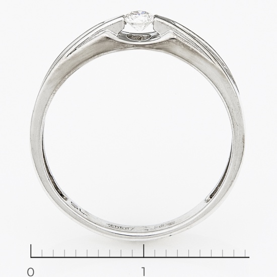 Кольцо из белого золота 585 пробы c 1 бриллиантом, Л46061199 за 14340