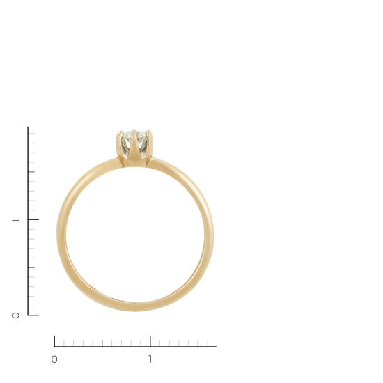 Кольцо из красного золота 585 пробы c 1 бриллиантом, Л43058712 за 10950