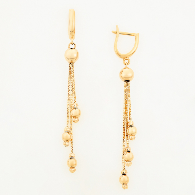 Серьги из красного золота 585 пробы